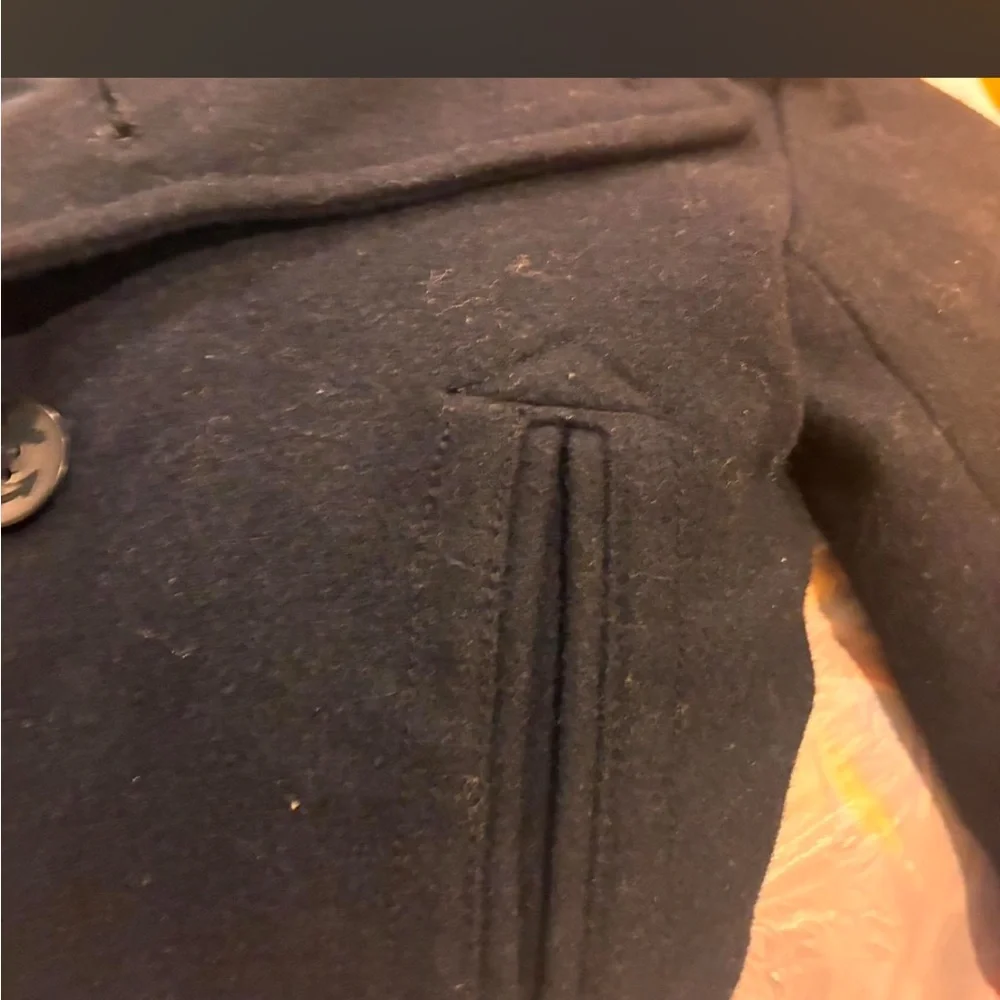 GAP Black Double-Breasted Wool Pea Coat
